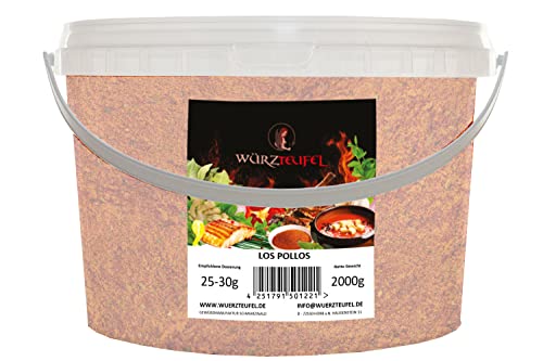 Los Pollos Mexicanos - würziges, typisch mexikanisches Grill - Gewürz für zartes Hähnchenfleisch. PE - Eimer 2000g (2,0KG) von Würzteufel