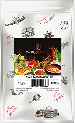 Maultaschengewürz Schwäbische Maultaschen - Gewürzzubereitung. Gewürzmischung für Hackfleischgerichte mit Kräutern. Beutel 1000g. (1KG) von Würzteufel