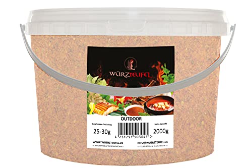 Outdoor – Mexikanische, Extra - Scharfe RUB - Gewürzzubereitung. Südamerikanisches Grill - & Bratengewürz. PE - Eimer 2000g (2,0 KG) von Würzteufel
