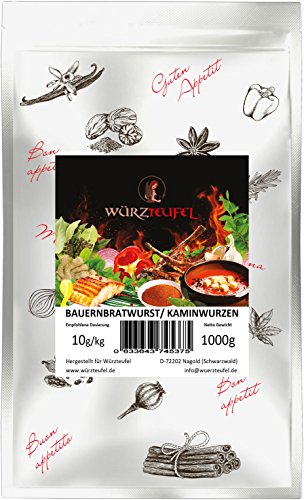 Pfefferbeißer, Kaminwurzen, Bauernbratwurst - Gewürz. Für rohgereifte Wurstsorten. Beutel: 1000g. (1KG). von Würzteufel