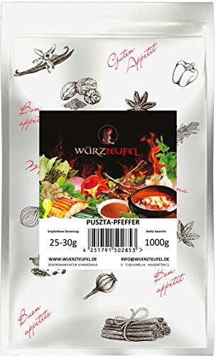 Puszta - Pfeffer. Puszta – Feuer. Ungarisches Paprika - Grill - Gewürz. Beutel 1000g (1,0KG) von Würzteufel