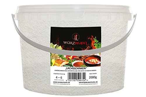 Rohschinken Gewürz, Lachsschinken Fitnessschinken Extrakt - Gewürzzubereitung. PE - Eimer 2000g (2,0KG) von Würzteufel