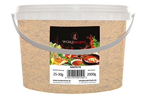 Santa Fe - Grill - Gewürz. Aromatisch-würziges südamerikanisches Steak & Bratengewürz. PE - Eimer 2000g (2,0KG) von Würzteufel