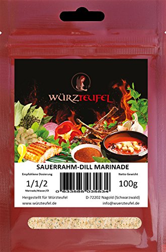 Sauerrahm - Dill Gewürz - Marinade. Feinschmecker Grill - Marinade für Fisch & Geflügel. Beutel 100g. von Würzteufel