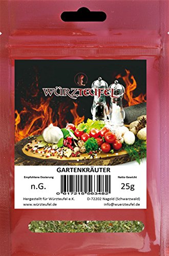 Schwäbische Gartenkräuter, aromatische, mild-würzige Kräuter - Gewürzkreation, vegane Küche. 2 Beutel je 25 Gramm. von Würzteufel