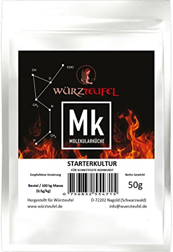 Starterkulturen für schnittfeste Rohwurst. Mehrstammkulturen, gefriergetrocknet, Spitzenqualität. 100 Beutel je 50g. von Würzteufel