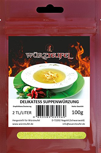 Suppengewürz, Delikatess Suppenwürzung, feines Suppengewürz ohne Geschmacksverstärker. Beutel 100 Gramm. von Würzteufel