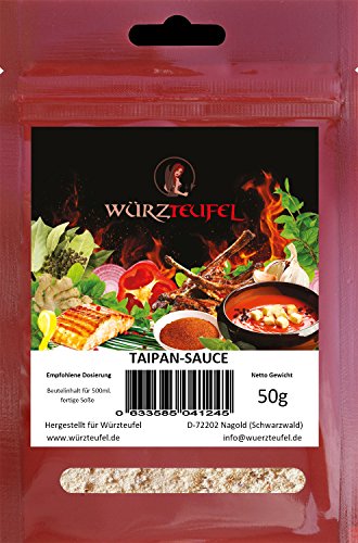 Tai – Pan Soße, traditionelle süß – scharfe Thailändische TaiPan Sauce. Vegan, Frei von Geschmacksverstärkern. 2 Beutel je 50g (für 1 Liter Soße). von Würzteufel