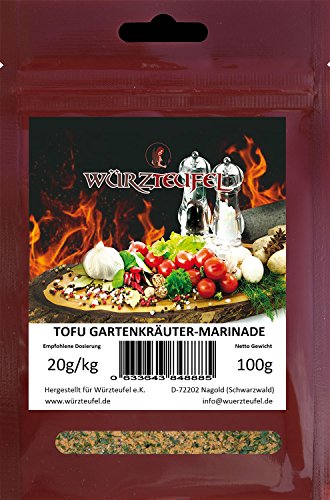 Tofu Gewürz, Gewürzmarinade Gartenkräuter. Vegane und vegetarische Küche. Beutel 100 Gramm. von Würzteufel
