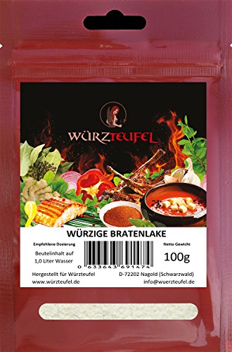 Würzige Bratenlake, Fleisch - Marinade. Spritzmittel. Fleisch - Zartmacher. Beutel 100g. Würzige Bratenlake, Fleisch - Marinade. Spritzmittel. Fleisch - Zartmacher. Beutel 100g. von Würzteufel