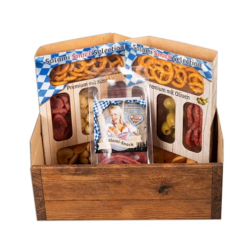 Geschenkbox kleine Aufmerksamkeit, Wurstgeschenk mit Salami, Geschenk mit Salami Snacks, ca. 200g von Wurstbaron