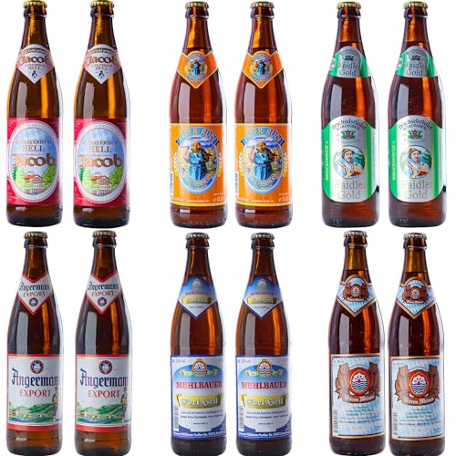 Premium Bayerische Biere Set - 6er oder 12er Pack 0,5L | Traditionelle Geschmacksreise | Ideal für Genießer & Geschenk (12) von Wurstbaron