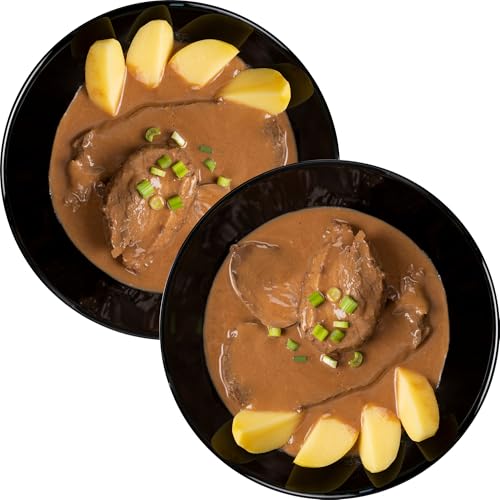 WURSTBARON® Gourmet-Mahlzeit, Fertiggericht wie selbst gekocht, geschmorte Ochsen-Bäckchen, Gulasch, Sauerbraten, Tafelspitz oder Thai Curry Pute, wie frisch zubereitet (2 Portionen, Tafelspitz) von Wurstbaron
