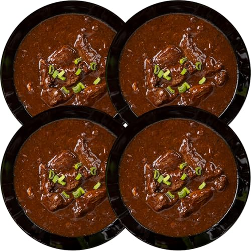 WURSTBARON® Gourmet-Mahlzeit, Fertiggericht wie selbst gekocht, geschmorte Ochsen-Bäckchen, Gulasch, Sauerbraten, Tafelspitz oder Thai Curry Pute, wie frisch zubereitet (4 Portionen, Gulasch) von Wurstbaron