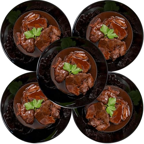 WURSTBARON® Gourmet-Mahlzeit, Fertiggericht wie selbst gekocht, geschmorte Ochsen-Bäckchen, Gulasch, Sauerbraten, Tafelspitz oder Thai Curry Pute, wie frisch zubereitet (5 Portionen, Ochsen Bäckchen) von Wurstbaron