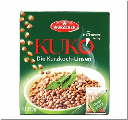 Kuko Schnelle Linse - 5 Minuten fertig -250g Linsen - Wurzener Nahrungsmittel GmbH von Wurzener Nahrungsmittel GmbH