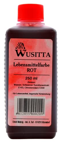 Wusitta Lebensmittelfarbe Rot, 18er Pack (18 x 250ml) von Wusitta