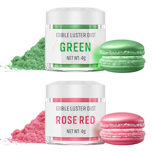 Essbarer Glitzer Set - 2 Farben Rosé Rot und Grün Lebensmittel Essbares Glitzer für Getränke, Geschmacklos Essbare Glitzerpulver, Glitzer für Liköre, Cocktails, Torten, Pralinen, Dessertdekorationen Essbarer Glitzer Set - 2 Farben Rosé Rot und Grün Lebensmittel Essbares Glitzer für Getränke, Geschmacklos Essbare Glitzerpulver, Glitzer für Liköre, Cocktails, Torten, Pralinen, Dessertdekorationen von Wwtop