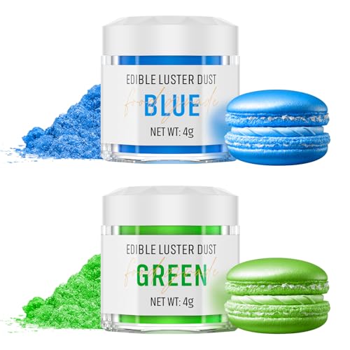 Essbarer Glitzer Set 2 Farben - Blau und Grün Glitzerpulver für Getränke, Geschmacklos Essbare Glitzerpulver, Glitzer für Liköre, Cocktails, Champagner, Torten, Pralinen, Dessertdekorationen (2x4g) Essbarer Glitzer Set 2 Farben - Blau und Grün Glitzerpulver für Getränke, Geschmacklos Essbare Glitzerpulver, Glitzer für Liköre, Cocktails, Champagner, Torten, Pralinen, Dessertdekorationen (2x4g) von Wwtop