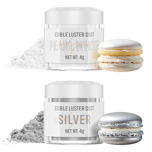 Essbarer Glitzer Set 2 Farben - Silber und Weiß Glitzerpulver für Getränke, Geschmacklos Essbare Glitzerpulver, Glitzer für Liköre, Cocktails, Champagner, Torten, Pralinen, Dessertdekorationen (2x4g) Essbarer Glitzer Set 2 Farben - Silber und Weiß Glitzerpulver für Getränke, Geschmacklos Essbare Glitzerpulver, Glitzer für Liköre, Cocktails, Champagner, Torten, Pralinen, Dessertdekorationen (2x4g) von Wwtop