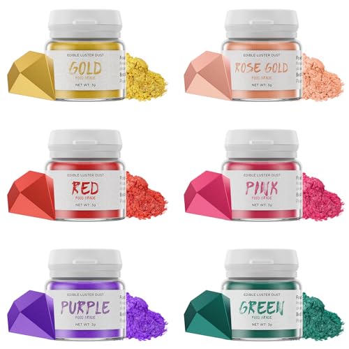 Wwtop Essbarer Glitzer - 3g x 6 Farben Glitzerpulver für Getränke, Geschmacksneutrales Lebensmittel Glitzer, Glitzerpuder für Schokolade, Kuchen, Fondant, Cocktails, Drinks, Flüssigkeiten - 3g/Flasche Wwtop Essbarer Glitzer - 3g x 6 Farben Glitzerpulver für Getränke, Geschmacksneutrales Lebensmittel Glitzer, Glitzerpuder für Schokolade, Kuchen, Fondant, Cocktails, Drinks, Flüssigkeiten - 3g/Flasche von Wwtop