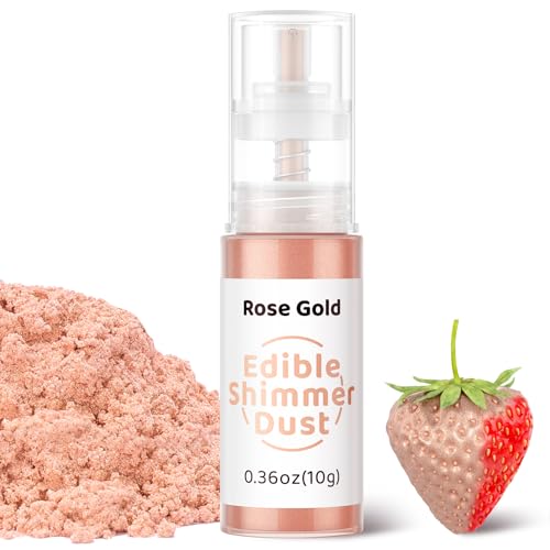 Wwtop Essbarer Glitzer 10g, Glitzerpulver für Getränke, Glitzerspray Essbarer Glitzerstaub, Glitzerpuder Geschmacklos, Lebensmittelfarbe Pulver für Kuchen, Schokolade, Cocktails, Fondant (Roségold) Wwtop Essbarer Glitzer 10g, Glitzerpulver für Getränke, Glitzerspray Essbarer Glitzerstaub, Glitzerpuder Geschmacklos, Lebensmittelfarbe Pulver für Kuchen, Schokolade, Cocktails, Fondant (Roségold) von Wwtop