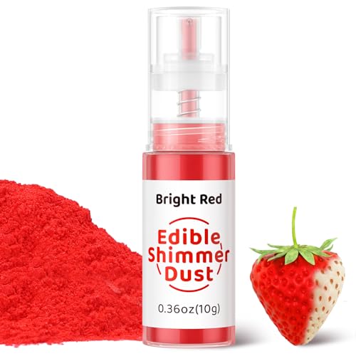 Wwtop Essbarer Glitzer 10g, Glitzerpulver für Getränke, Glitzerspray Essbarer Glitzerstaub, Glitzerpuder Geschmacklos, Lebensmittelfarbe Pulver für Kuchen,Schokolade,Cocktails,Fondant, Drinks (Rot) Wwtop Essbarer Glitzer 10g, Glitzerpulver für Getränke, Glitzerspray Essbarer Glitzerstaub, Glitzerpuder Geschmacklos, Lebensmittelfarbe Pulver für Kuchen,Schokolade,Cocktails,Fondant, Drinks (Rot) von Wwtop
