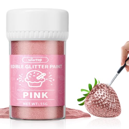 Wwtop Essbarer Glitzer Rosa 15g, Flüssiges Essbares Glitzerpulver für Getränke -Verbesserte Metallisch Glitzer Paint für Fondant, Kuchen, Lebensmittel Glitzerpuder für Torten, Schokolade, Cupcakes Wwtop Essbarer Glitzer Rosa 15g, Flüssiges Essbares Glitzerpulver für Getränke -Verbesserte Metallisch Glitzer Paint für Fondant, Kuchen, Lebensmittel Glitzerpuder für Torten, Schokolade, Cupcakes von Wwtop