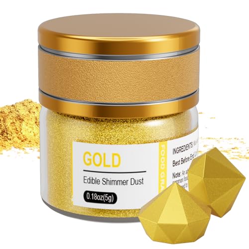 Wwtop Gold Essbares Glitzer 5g, Glitzer Pulver für Getränke, Lebensmittel Glitzer Staub für Schokolade, Erdbeeren, Cupcakes, Valentinstag Kuchen, Fondant, Glitter Pulver Wwtop Gold Essbares Glitzer 5g, Glitzer Pulver für Getränke, Lebensmittel Glitzer Staub für Schokolade, Erdbeeren, Cupcakes, Valentinstag Kuchen, Fondant, Glitter Pulver von Wwtop