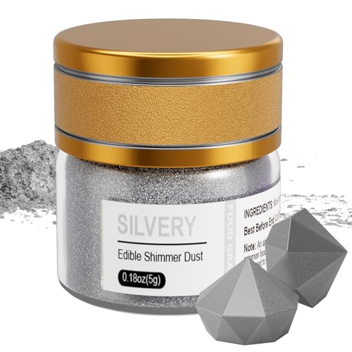 Wwtop Silber Essbares Glitzer 5g, Glitzer Pulver für Getränke, Lebensmittel Glitzer Staub für Schokolade, Erdbeeren, Cupcakes, Valentinstag Kuchen, Fondant, Glitter Pulver Wwtop Silber Essbares Glitzer 5g, Glitzer Pulver für Getränke, Lebensmittel Glitzer Staub für Schokolade, Erdbeeren, Cupcakes, Valentinstag Kuchen, Fondant, Glitter Pulver von Wwtop