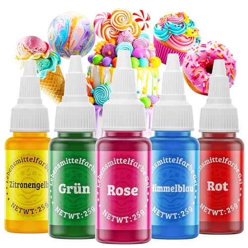 Wwtop 5 Farben x25g Lebensmittelfarbe Gel, Lebensmittelfarbe Set für Kuchen, Fondant, Lebensmittel Gelfarben Konzentrierte Farbe, Zuckerfrei Food Coloring Gel für Backen, Macarons, GeträNken,Osterei Wwtop 5 Farben x25g Lebensmittelfarbe Gel, Lebensmittelfarbe Set für Kuchen, Fondant, Lebensmittel Gelfarben Konzentrierte Farbe, Zuckerfrei Food Coloring Gel für Backen, Macarons, GeträNken,Osterei von Wwtop