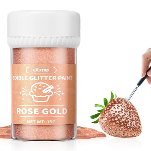 Wwtop Essbarer Glitzer Roségold 15g, Flüssiges Essbares Glitzerpulver für Getränke -Verbesserte Metallisch Glitzer Paint für Fondant, Kuchen, Lebensmittel Glitzerpuder für Torten, Schokolade Wwtop Essbarer Glitzer Roségold 15g, Flüssiges Essbares Glitzerpulver für Getränke -Verbesserte Metallisch Glitzer Paint für Fondant, Kuchen, Lebensmittel Glitzerpuder für Torten, Schokolade von Wwtop