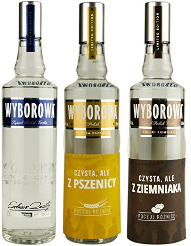 Geschenkidee Wyborowa Dreierset: Wyborowa Roggen, Weizen, Kartoffel | 3x 0,5 Liter, 40% Geschenkidee Wyborowa Dreierset: Wyborowa Roggen, Weizen, Kartoffel | 3x 0,5 Liter, 40% von Wyborowa