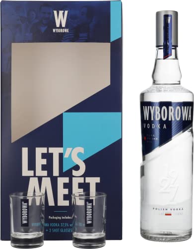 Wyborowa Wódka 37,5% Vol. 0,7l in Geschenkbox mit 2 Shotgläsern Wyborowa Wódka 37,5% Vol. 0,7l in Geschenkbox mit 2 Shotgläsern von Wyborowa