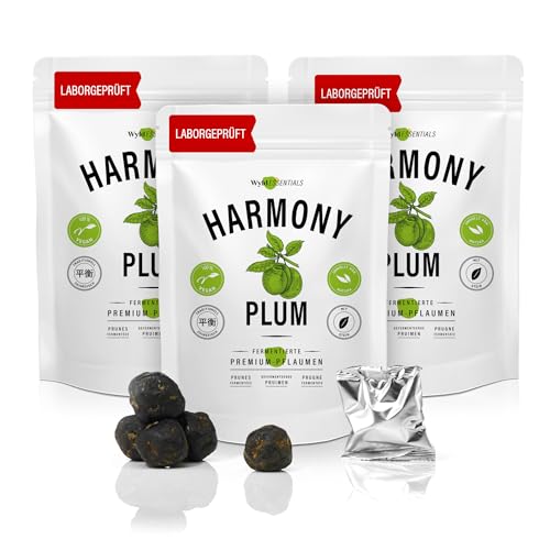 HarmonyPLUM. 27 sorgfältig fermentierte grüne Pflaumen. Nach traditionell chinesischem Rezept. Umhüllt von Macha-Pulver. von WyldESSENTIALS
