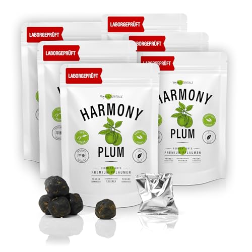 HarmonyPLUM. 54 sorgfältig fermentierte grüne Pflaumen. Nach traditionell chinesischem Rezept. Umhüllt von Macha-Pulver. von WyldESSENTIALS