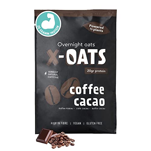 X-OATS® Frühstücksshake mit viel Protein und Ballaststoffen- 8x70gr Porridge shake| zuckerarm, Vegan & glutenfrei | schnell & einfach zubereitet | 1 Sorte – 8er-Pack [8x Kaffee/Kakao] von X-OATS