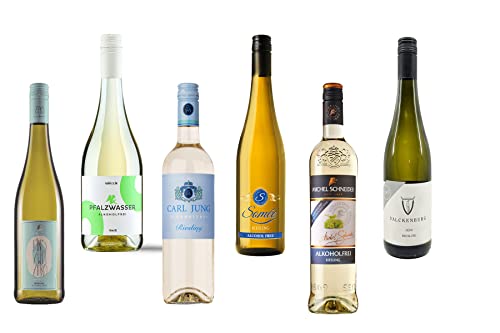 Alkoholfreies Riesling Weinpaket - Deutscher Weißwein ohne Alkohol - Michel Schneider, Valckenberg, Winade, Carl Jung, Eins-Zwei-Zero & Somée (6x0,75l) von XXL-Drinks