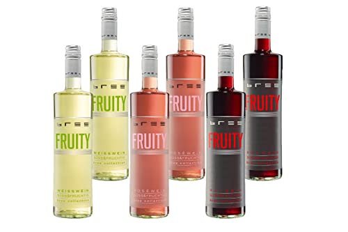 Bree Fruity Weinpaket - fruchtige Weine aus Deutschland - Rotwein, Weißwein, Roséwein - süß & fruchtig 6x0,75l 8,83% vol. von XXL-Drinks