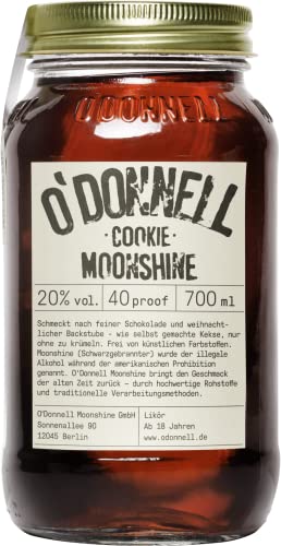 O´Donnell Moonshine Cookie Wintersorte Kekslikör Cookie Likör in Original Mason Jar 0,7l 20% vol. von XXL-Drinks
