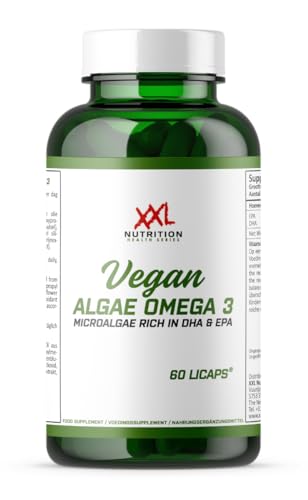 XXL Nutrition - Vegan Algae Omega 3 - Vegan Omega 3, Algenöl, Hochdosiert - 60 Kapseln von XXL Nutrition