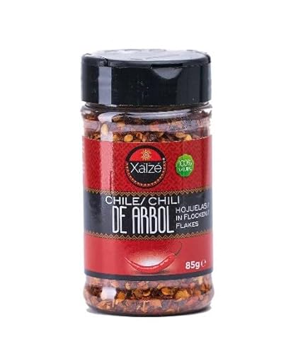 Arbol Chili Flocken von Xatze – 85g – Intensiv & scharf (15.000–30.000 Scoville) – Handverlesen & sonnengetrocknet – Für Salsas, Chili Crisp, Eintöpfe & Tacos von Xatze