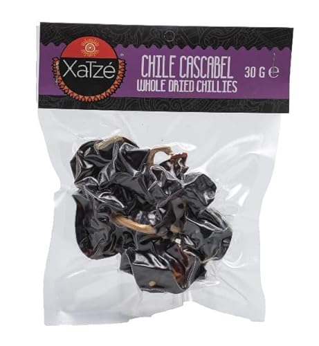 Cascabel Chili getrocknet von Xatze – Mild & nussig, 30g – Mexikanische Chilis (1.000–3.000 Scoville) – Sonnengetrocknet & aromatisch – Ideal für Salsas, Soßen, Gewürze von Xatze