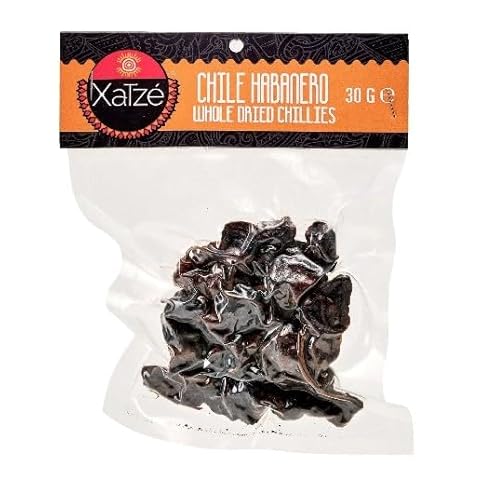 Habanero Chili von Xatze – Getrocknet & extrem scharf, 30g – Bis zu 350.000 Scoville – Tropisch-fruchtiges Aroma – Ideal für feurige Saucen, Marinaden & Fleischgerichte Habanero Chili von Xatze – Getrocknet & extrem scharf, 30g – Bis zu 350.000 Scoville – Tropisch-fruchtiges Aroma – Ideal für feurige Saucen, Marinaden & Fleischgerichte von Xatze