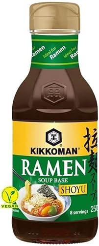 Kikkoman Konzentrierte Ramen Nudelsuppe Basis, Shoyu (Sojasauce) Geschmack, vegan, 250 ml - 8 Portionen von Xihaha