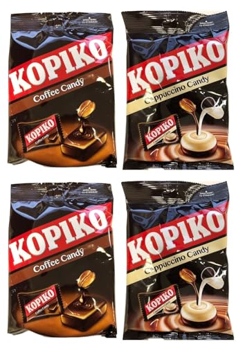 Xihaha Kopiko Coffee Hard Candy Snacks 100g Original Kaffee x 2 & Cappuccino Aromen x 2 (4 Stück) von Xihaha