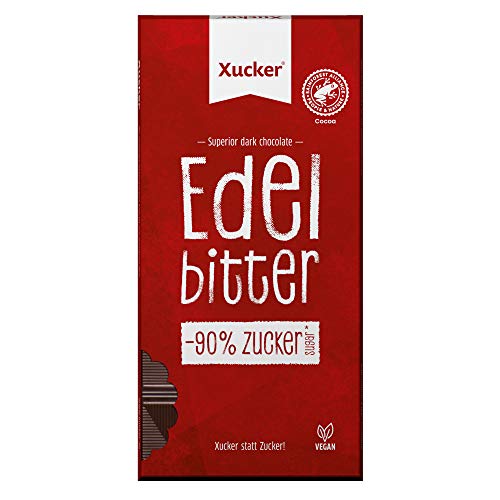 10 Tafeln Xukkolade, Edelbitter-Schokolade mit Süßungsmittel Xylit, von XUCKER, Sparpack 10x 100g von Xucker