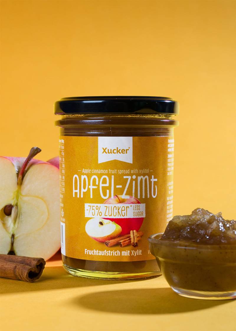 Fruchtaufstrich Apfel-Zimt (74 % Frucht) von Xucker