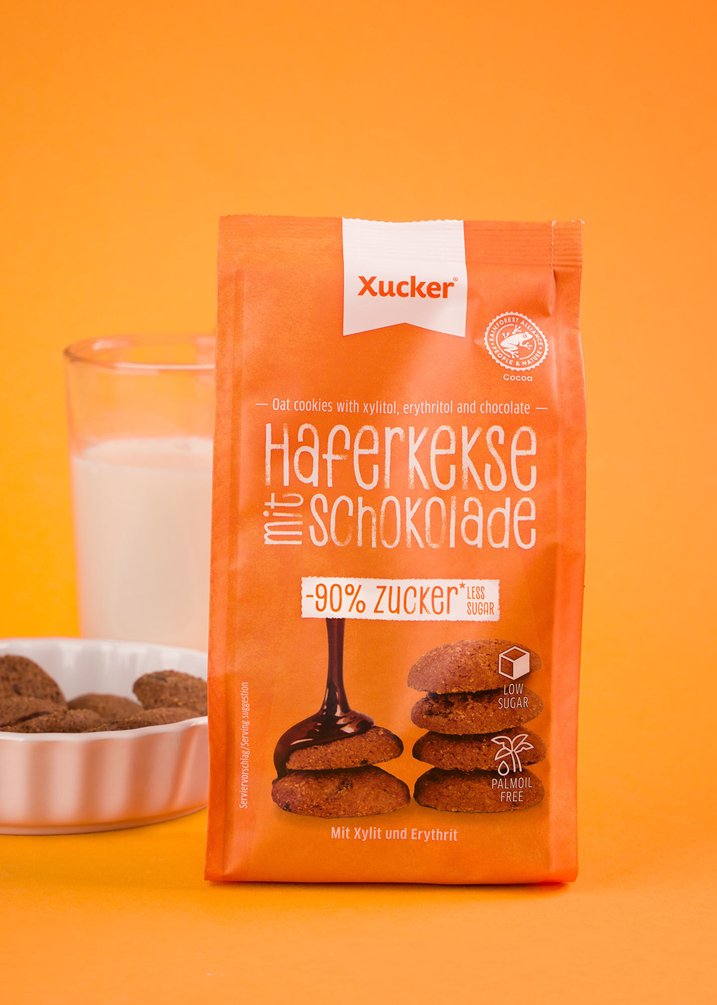 Knusperkekse (zuckerarme Hafer-Schoko-Kekse) von Xucker