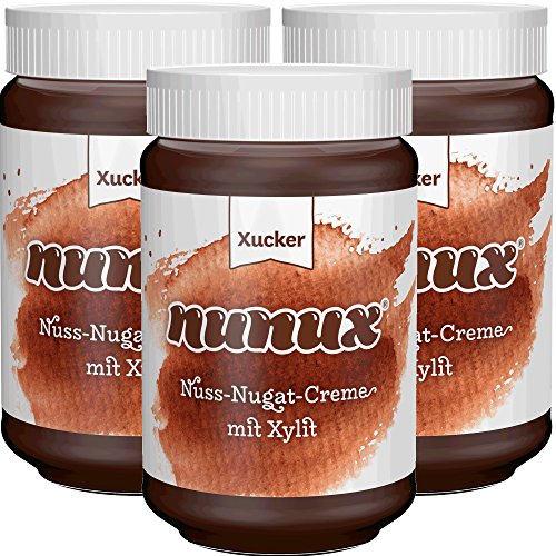 NUNUX Nuss-Nougat-Creme mit Süßungsmittel XYLIT 3 x 300g von Xucker